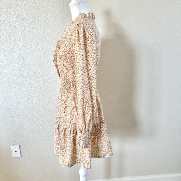 Lumiere URBAN OUTFITTERS Size Small Yellow Floral Spring Summer Mini Dress - Picture 8 of 14
